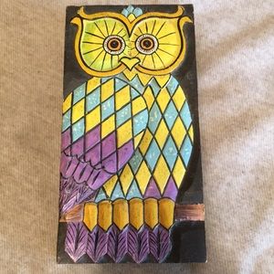 Wooden, handmade owl jewelry trinket box